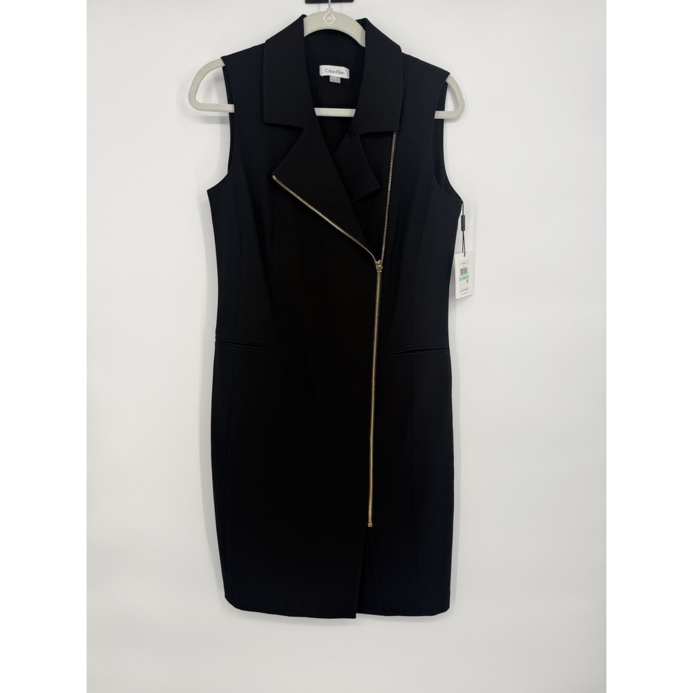 Calvin Klein Womens Black Sleeveless Dress Size 8 NWT